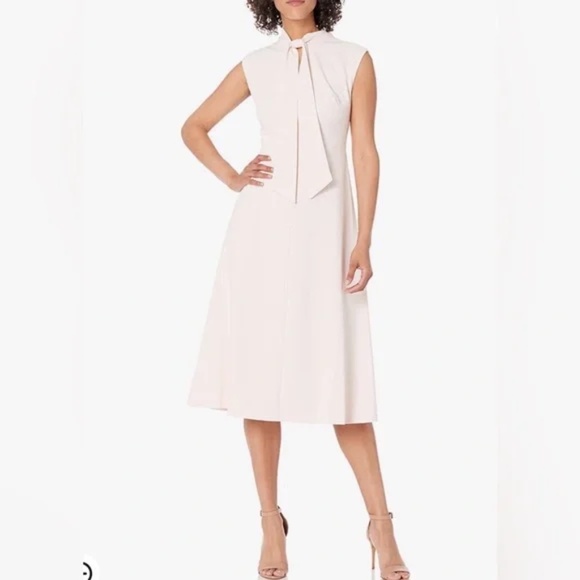 Calvin Klein Essential Tie Neck Sleeveless Sheath Dress - Picture 1 of 9